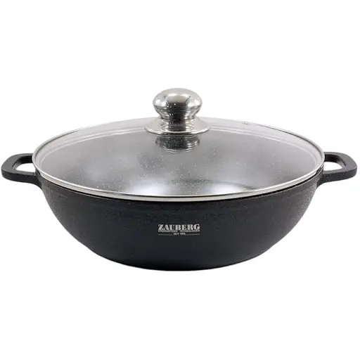 Кастрюля мелкая Zauberg со стеклянной крышкой 4.1 л (000033614) - фото 1