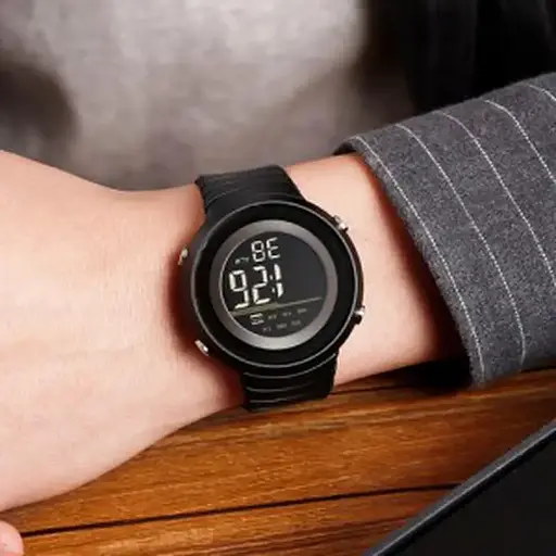 Мужские наручные спортивные часы Skmei 1497 (Черные с черным) - фото 6