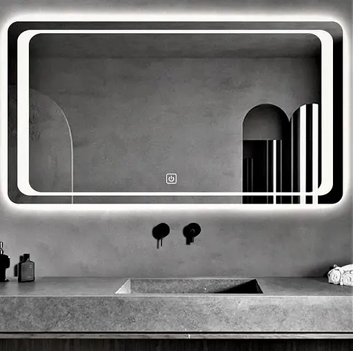 Дзеркало Dusel DE-M3031 75x120 см Збільшувальна лінза + сенсорне включення + підігрів, Білий - фото 4