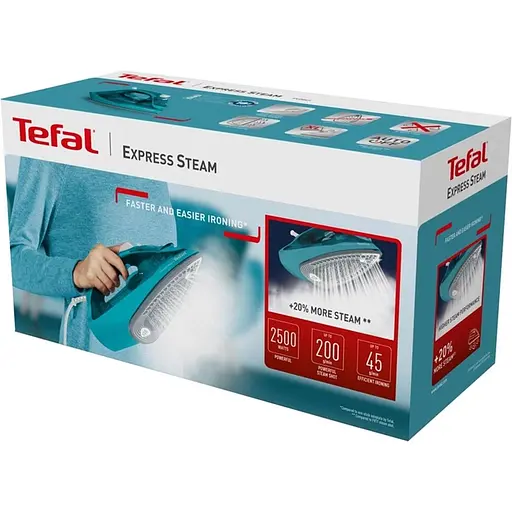Праска Tefal Express Steam FV2867E0 бірюзова [91235] - фото 4