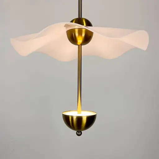 Латунный светильник с белым волнистым плафоном Ø 40 см Ст. SGA3-400-1 AB | Line F - фото 4