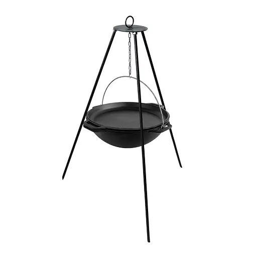 Казан чавунний азіатський 15 л з кришкою-сковородою та триногою - фото 1