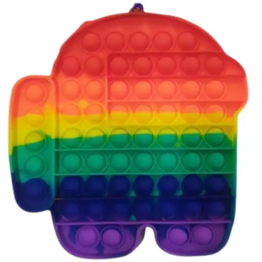 Сенсорна іграшка Pop it антистрес 20 см Among us амонг ас великий XXL райдужний різнокольоровий - фото 1