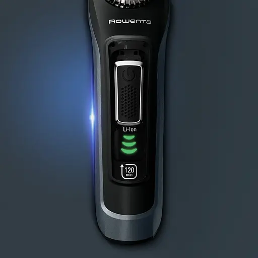 Триммер Rowenta Virtuo для бороды и усов, сеть+акум., насадок-2, чехол, титан.напив., кейс для хранения, черно-синий - фото 8
