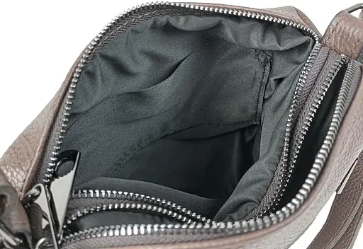 Женская кожаная сумка Borsacomoda на плечо темно-коричневая sum0028716 - фото 8