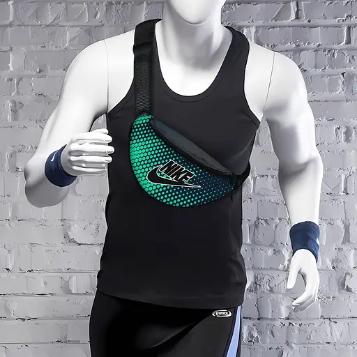 Сумка-бананка Nike мужская/женская спортивная 32×16 см с расширителем поясная сумка или сумка через плечо (3734) - фото 2