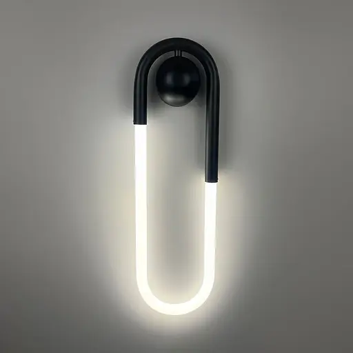 Настінний чорний світильник GABI WALL 50х14 см Line F Арт. W077-150*500 BK - фото 3