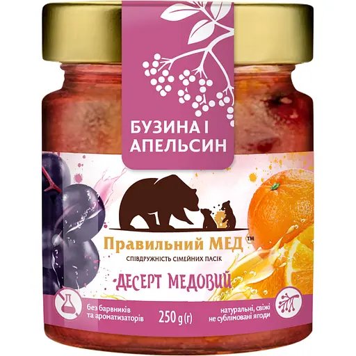 Мед Правильний мед с бузиной и апельсином 250 г