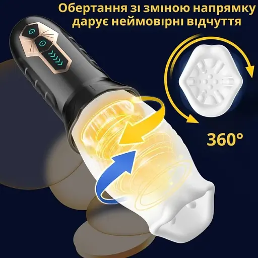 Автоматичний мастурбатор I'MCUM Crystal Spin Чорний (IM-FJB003) - фото 6