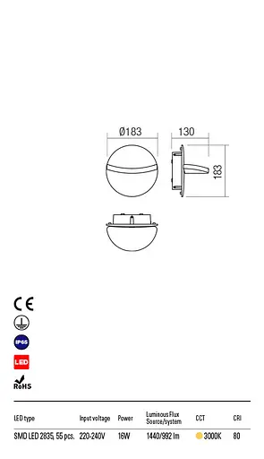 Бра вуличне GIMBAL AP LED SMD 16W IP65 DG 3000K(5.1.2) Redo 90068 - фото 3