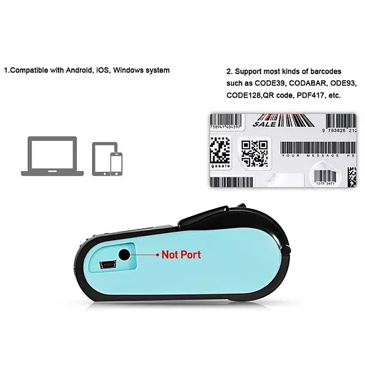 Мобільний термопринтер чеків для смартфона bluetooth Goojprt PT-210, pos принтер + чохол, блакитний (100621) - фото 5