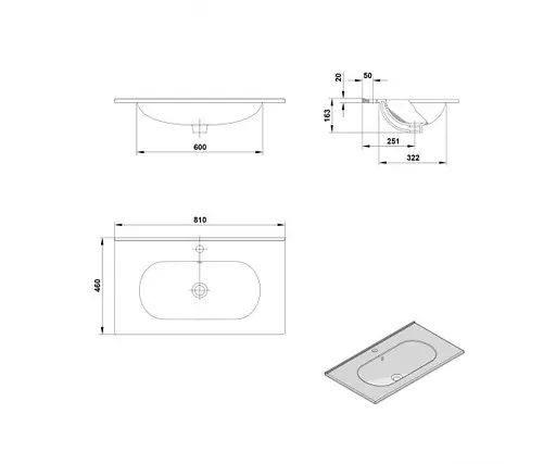 Умивальник Sanwerk "Клеа" 81 (UV0000131), Білий - фото 2