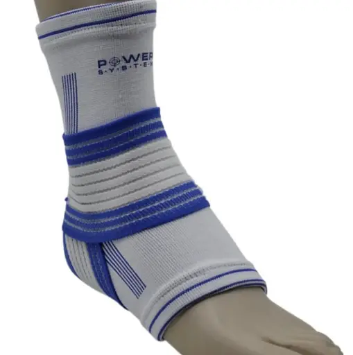Бандажи для голеностопа Power System PS-6009 Ankle Support Pro Blue/White S/M (1 шт) (PS-6009_S/M_White-Blue) - фото 3