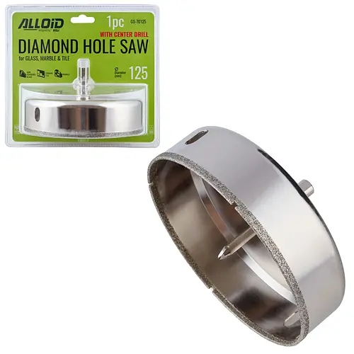 Свердло корончате Alloid Building Tools алмазне по склу та кераміці 125 мм з центрувальним свердлом (GS-70125) - фото 3