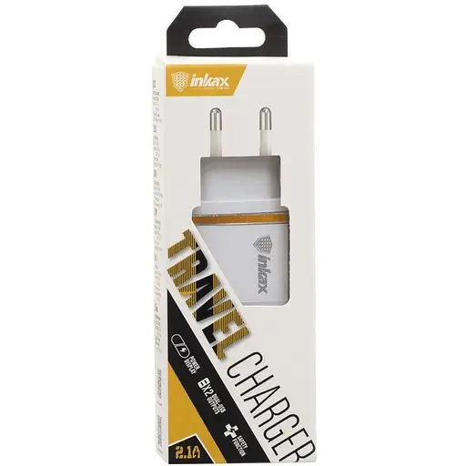 Мережеве заряджання Inkax CD-11 2.1A 2 USB адаптер Білий - фото 3