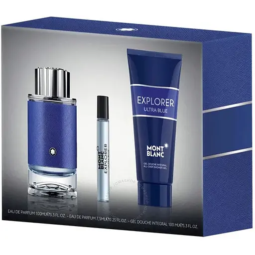 Подарунковий набір Mont Blanc Explorer Ultra Blue парфумована вода 100 мл 7.5 мл гель для душу 100 мл - фото 1