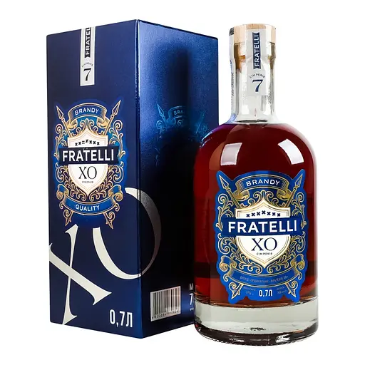 Бренді Fratelli XO ординарний 7 років 37% 0.7 л - фото 1