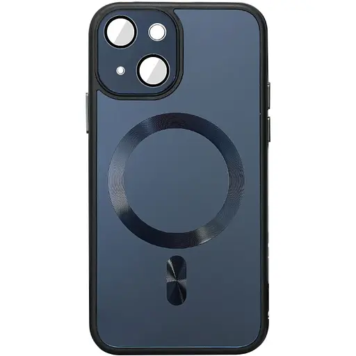 Чехол Epik TPU+Glass Sapphire Midnight with MagSafe для Apple iPhone 14, 6.1 Черный/Black - фото 1