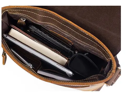 Чоловіча шкіряна сумка Vintage 28х27х5 см sum0012387 - фото 6