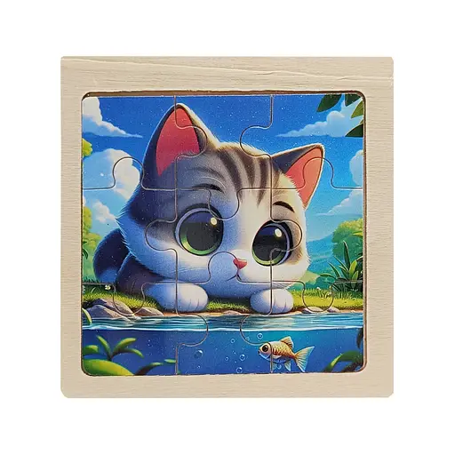 Дитячий деревяний пазл-вкладиш Весела гра MD 1354-4, 12 елементів