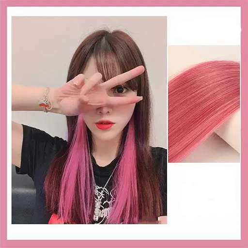 Пасмо прямих термостійких волосків на шпильці 60 см Кораловий - фото 2