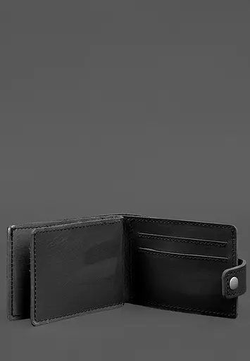 Кожаная обложка-портмоне для удостоверения участника боевых действий (УБД картонный документ) Черная - фото 4