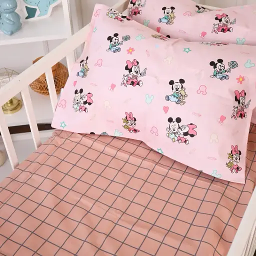 Наволочка MirSon Бязь Kids Time 20-0042 Pink Mikey Mouse 40х60 см рожева (2200009640636) - фото 2