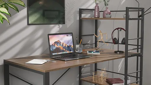 Письменный стол Ferrum-decor Серии Конект с этажеркой 75x120x60 черный ДСП Дуб Сонома Трюфель 16мм (FRD-104223) - фото 3