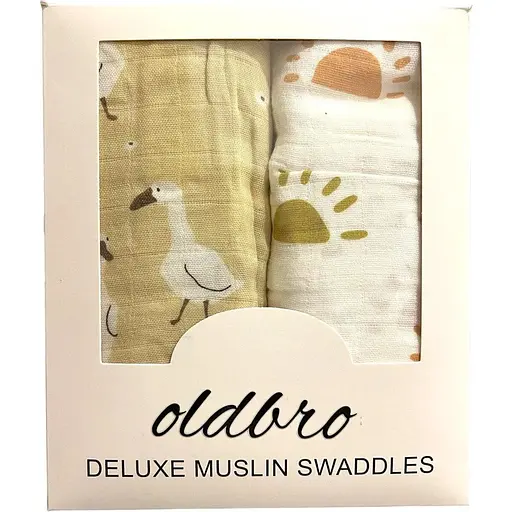 Набор муслиновых детских пеленальных одеял OldBro комплект из 2 шт. размер 100х120 см funny stories - фото 1