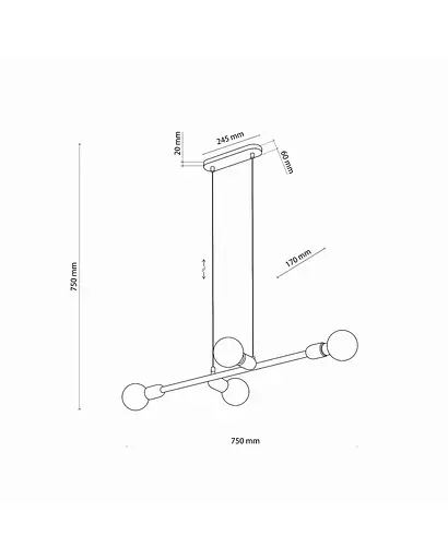 Підвісний світильник TK Lighting 4836 Porto E27 4x15W IP20 - фото 2
