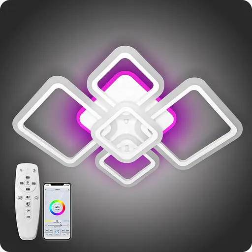 Люстра світлодіодна 517 Dlight 3color з пультом 80Вт Білий (02083) - фото 2