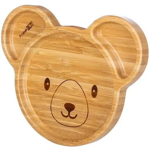 Бамбуковая тарелка мышка FreeON с силиконовой присоской
