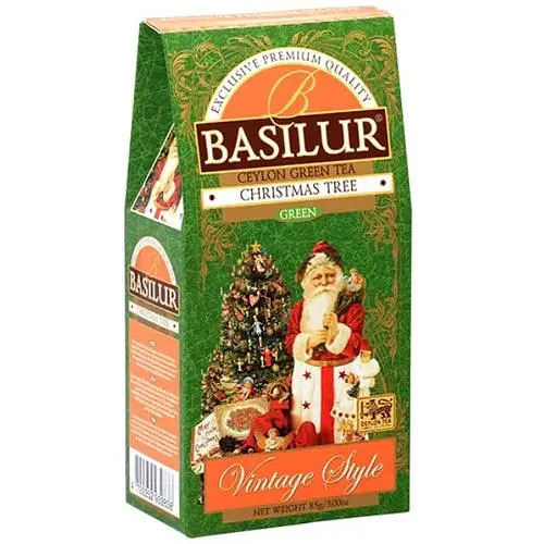 Чай зелений Basilur Вiнтаж Рiздвяна ялинка 85г картон - фото 1