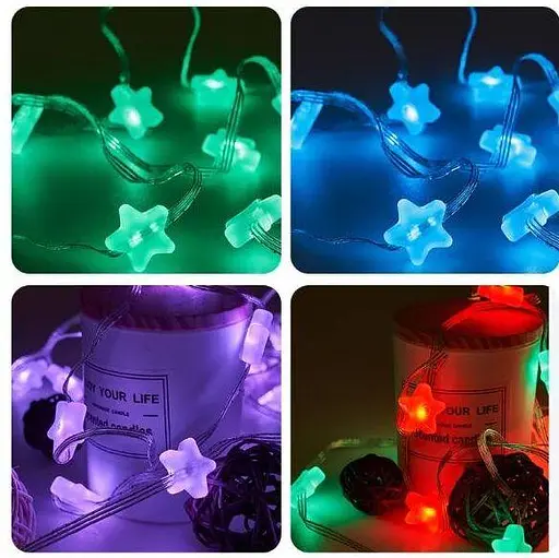 Гірлянда Розумна світлодіодна музична 33 LED 5 метрів великі Зірочки різнокольорові USB керування - фото 4