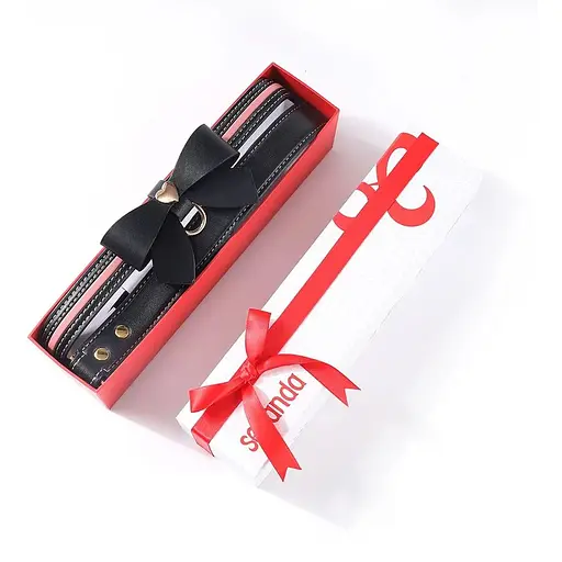 Поводок Lockink Sevanda Love Heart Butterfly LeaTher Collar Set - Black - фото 9