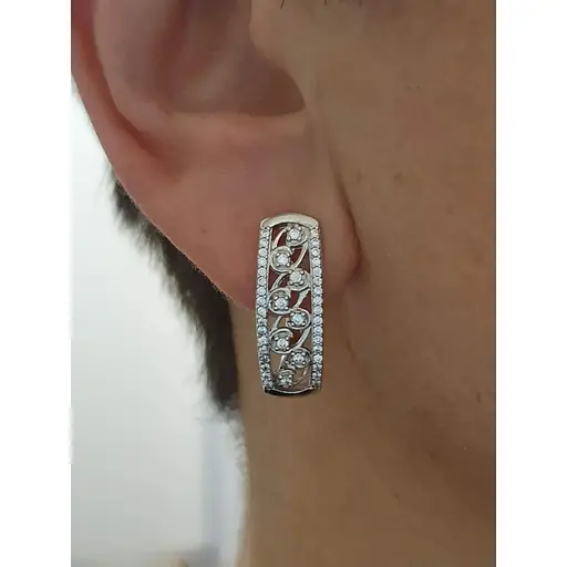 Срібні сережки Qvaliz з фіанітами. 90200419 - фото 2