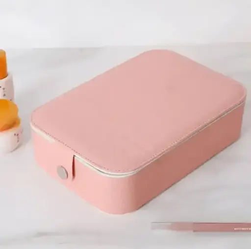 Дзеркало для макіяжу Salon Professional з LED підсвіткою та органайзером рожеве - фото 3