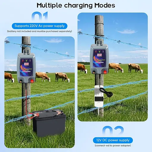 12 В, генератор для ограждения, выходная мощность 1,5 Дж, пиковая мощность 5 кВ, дальность 5 км, зарядное устройство для ограждения, выс - фото 2