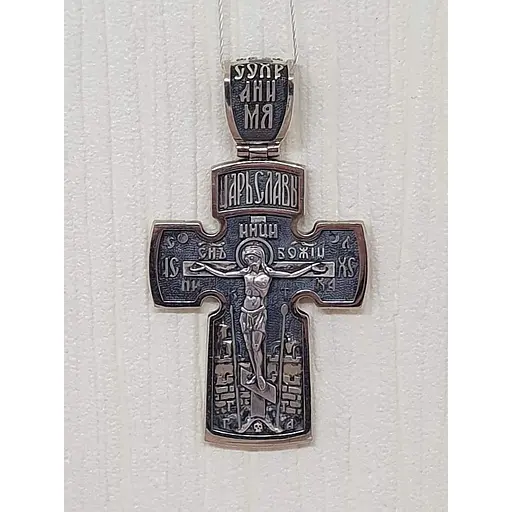 Золотий хрестик Харківська ювелірна фабрика. Архангел Михайло. 11552-ЧЕВРО - фото 2