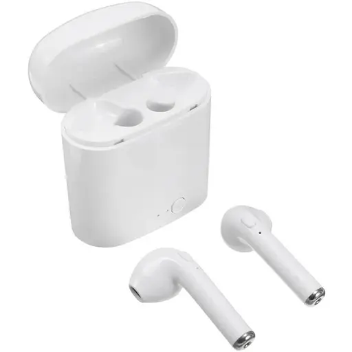 Бездротові блютуз навушники TWS i7 Mini з боксом для зарядки White (au043) - фото 4