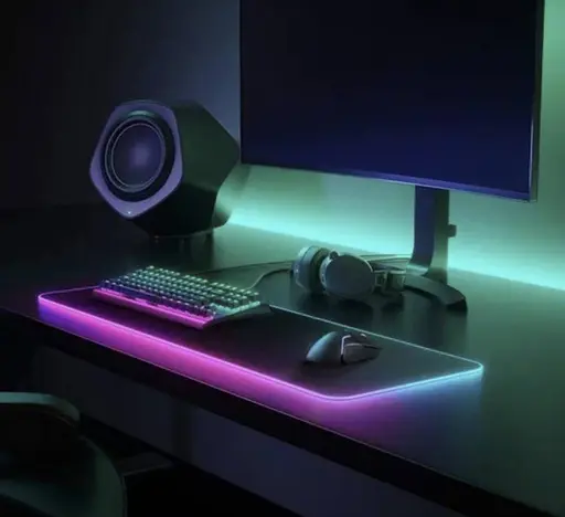 Килимок для миші комп'ютера з rgb підсвічуванням Choice 400х900 мм чорний - фото 2