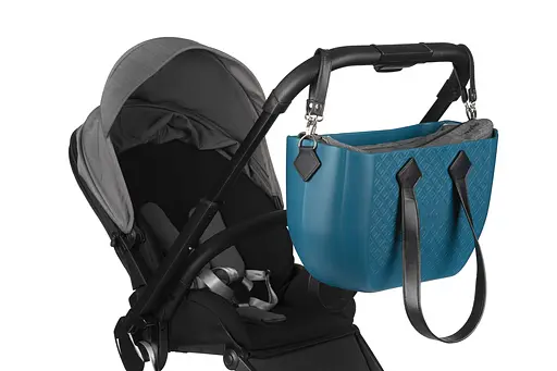Сумка MyMia ручки эко-кожа, коврик, ремни для коляски, сине-черный Nuvita det0018663 - фото 9