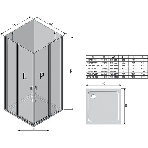 Душевая кабина Ravak Chrome CRV2 + CRV2 120 белый+прозрачный 1QVG0100Z1 - фото 5