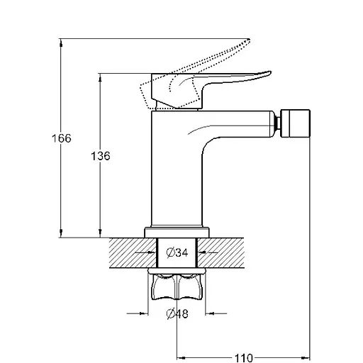 Змішувач для біде Udis FOB2-A134 одноважільний 30412 - фото 2