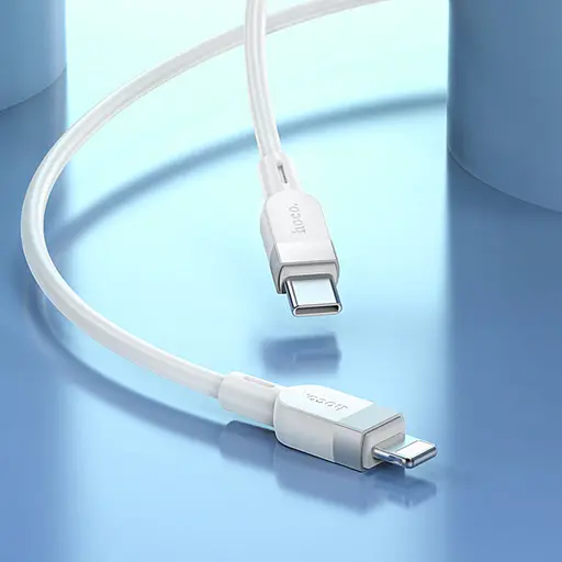 Дата кабель Hoco X109 Energy silicone Type-C to Lightning (1m) White - фото 4