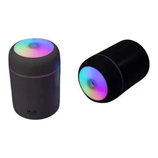 Портативный светодиодный ультразвуковой увлажнитель воздуха Humidifier H2O 300 мл Серый