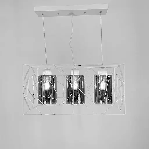 Світильник Лофт у білому корпусі на 3 графітових плафони | Арт. 12120/3 WT+GR | Line F - фото 3