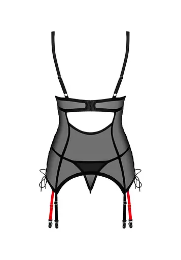 Корсет Obsessive Glandez M/L (чорний) - фото 12