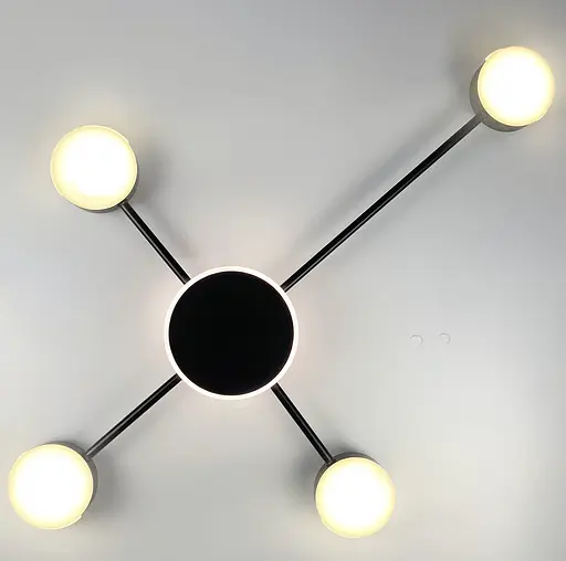 Стельовий LED світильник-супутник чорного кольору Line.F R 88/4 BK - фото 2