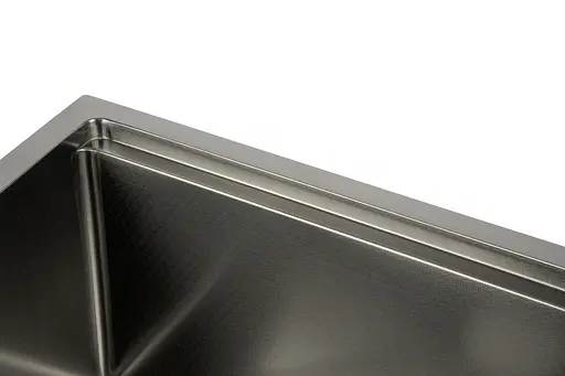 Кухонна мийка чорна під стільницю декорована з покриттям PVD Nett NBS-5742., Чорний - фото 3